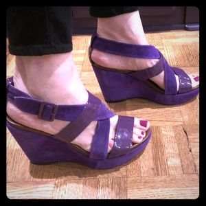 Audley London Purple Suede Wedge heels Size 40